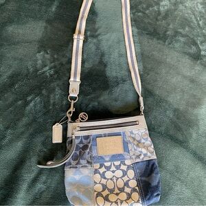 Coach Poppy denim patchwork crossbody purse